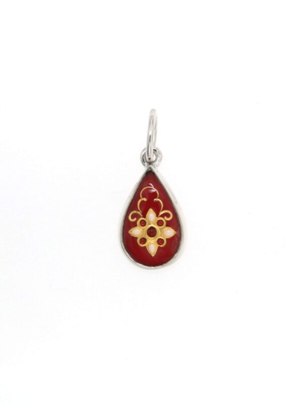 Pendentif petite goutte rouge cerise