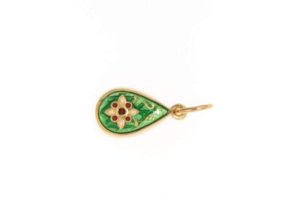 Pendentif petite goutte vert chartreuse
