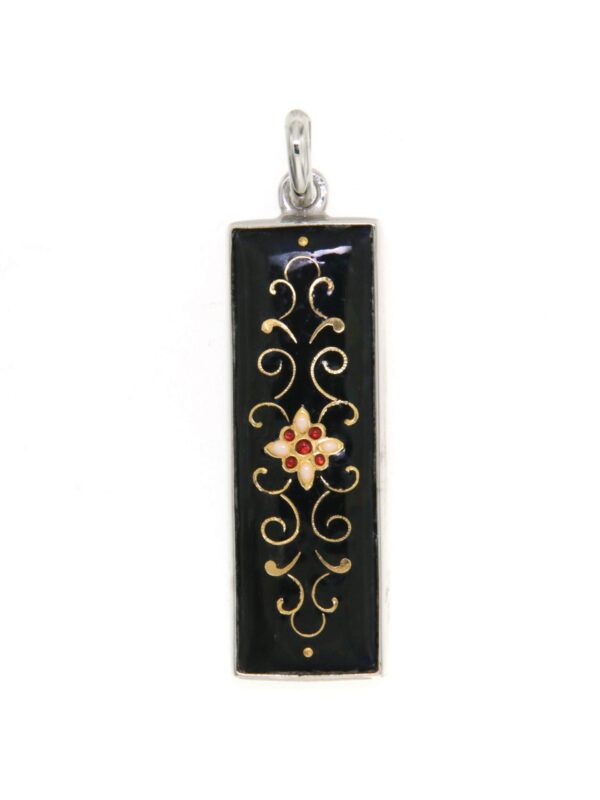 Pendentif rectangle allonge noir