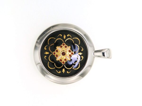 Pendentif reversible moyen modele 2 tons noir/blanc