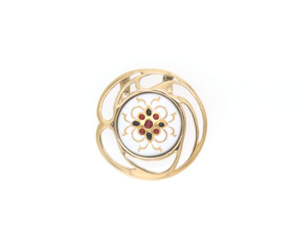 Pendentif rond ajoure blanc