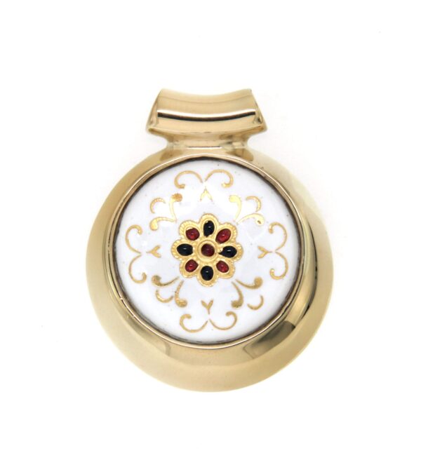 Pendentif rond excentre moyen modele blanc