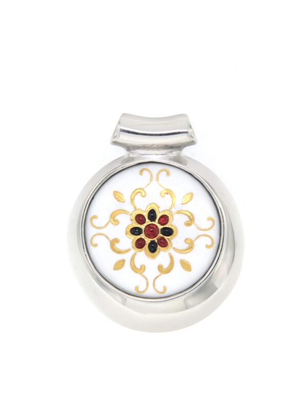 Pendentif rond excentre moyen modele blanc