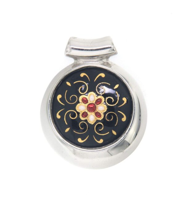 Pendentif rond excentre moyen modele noir