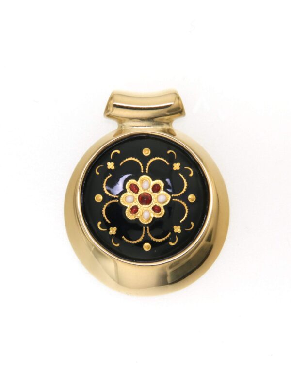 Pendentif rond excentre moyen modele noir
