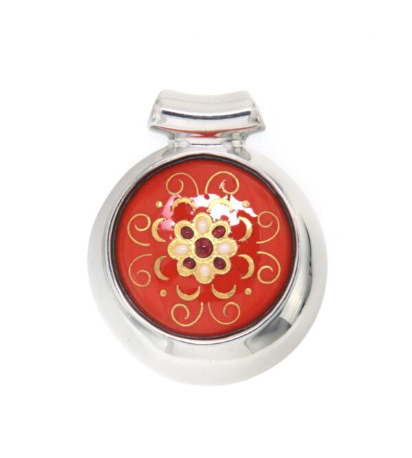 Pendentif rond excentre moyen modele orange