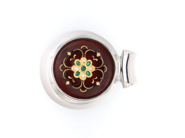 Pendentif rond excentre moyen modele rouge