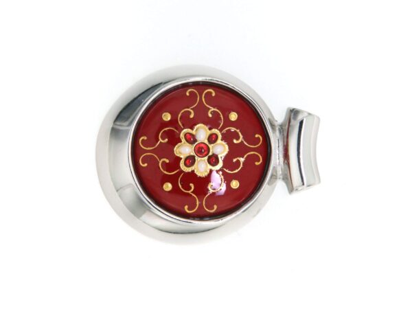 Pendentif rond excentre moyen modele rouge cerise