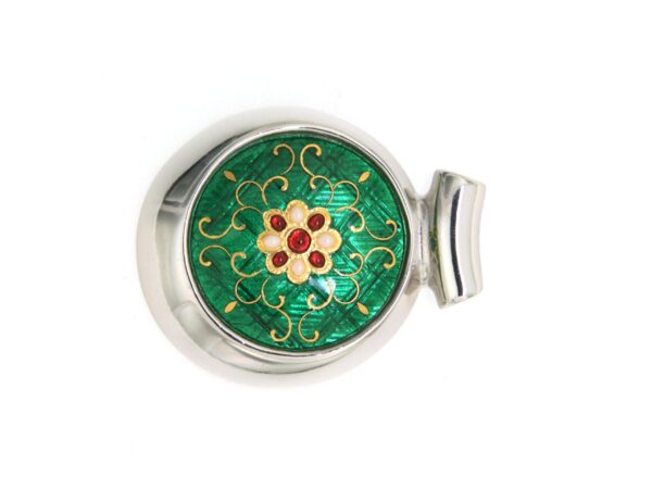 Pendentif rond excentre moyen modele vert