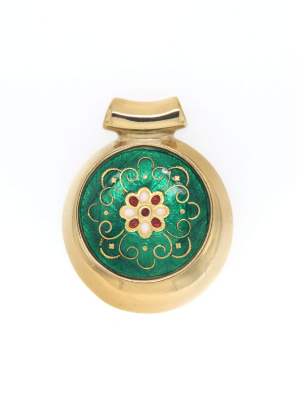 Pendentif rond excentre moyen modele vert