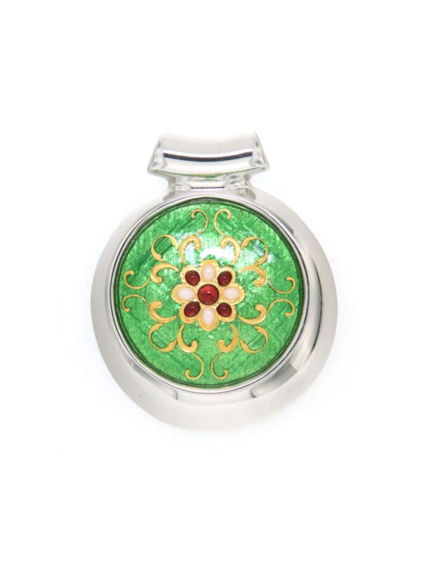 Pendentif rond excentre moyen modele vert chartreuse