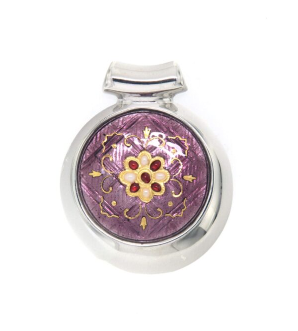 Pendentif rond excentre moyen modele violet lilas