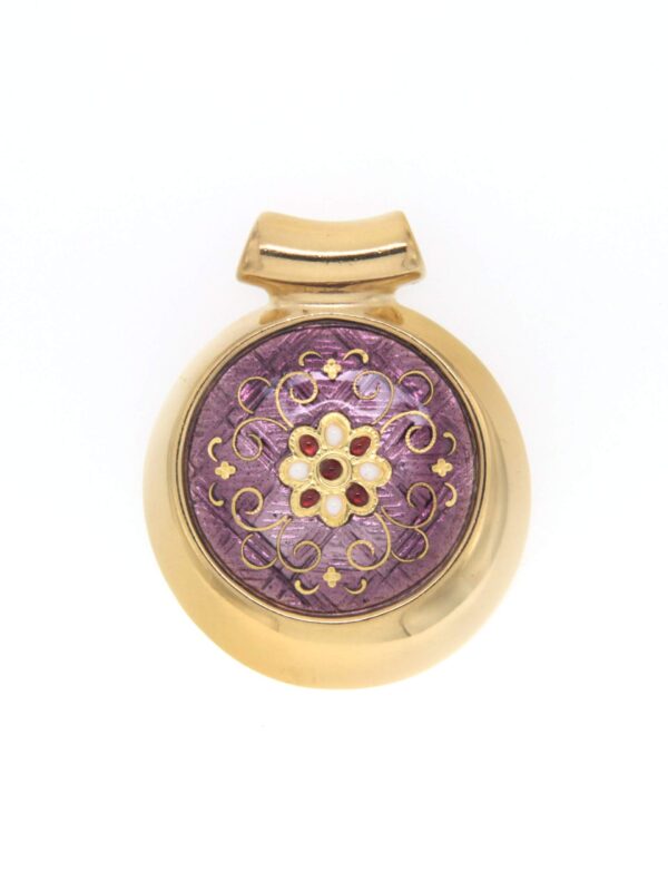 Pendentif rond excentre moyen modele violet lilas