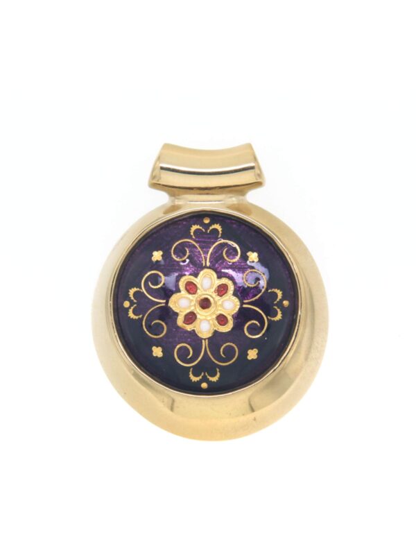 Pendentif rond excentre moyen modele violet prune