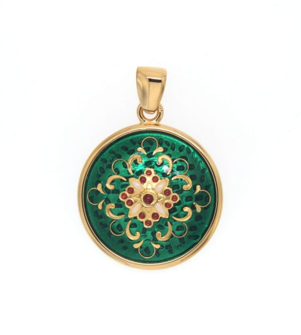Pendentif rond moyen model vert