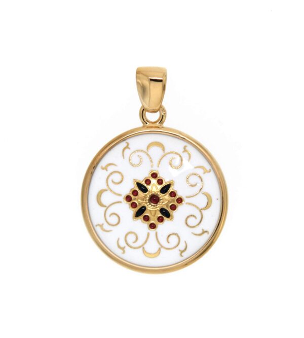 Pendentif rond moyen modele blanc