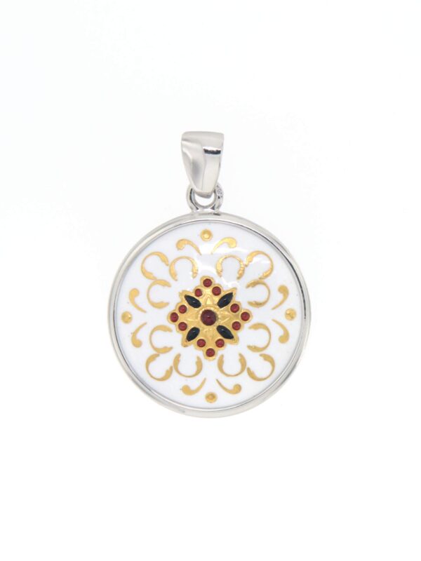 Pendentif rond moyen modele blanc