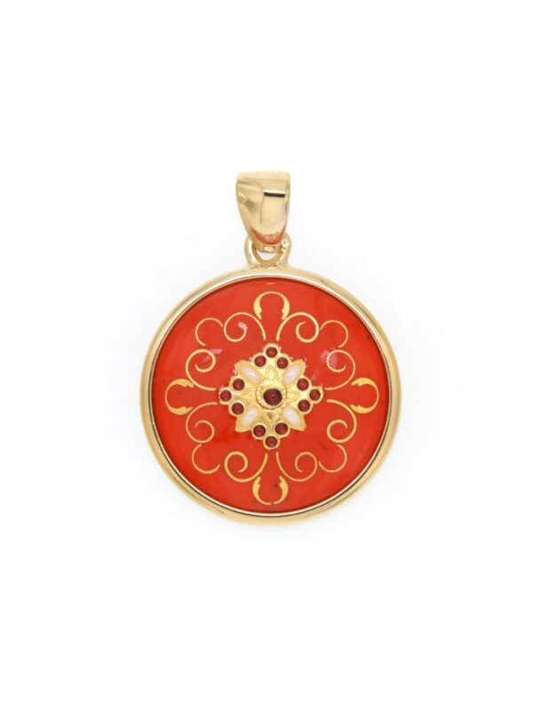Pendentif rond moyen modele orange