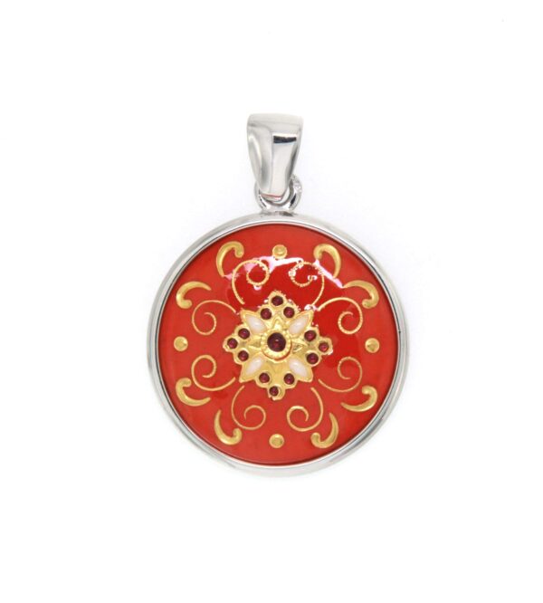 Pendentif rond moyen modele orange