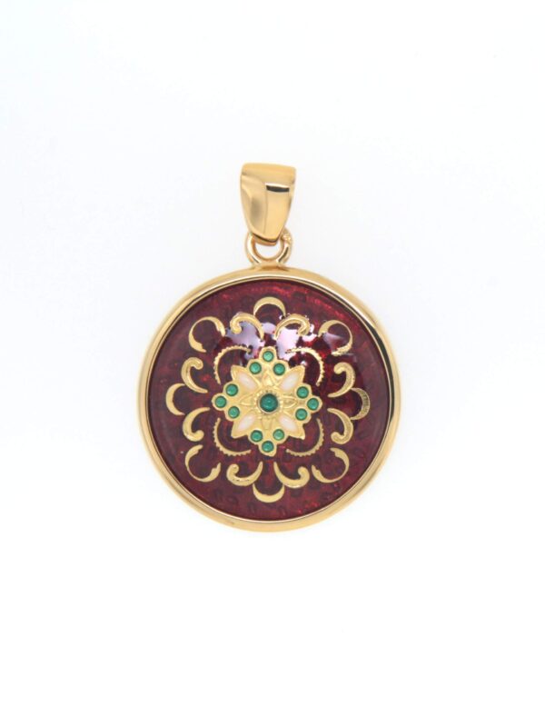 Pendentif rond moyen modele rouge