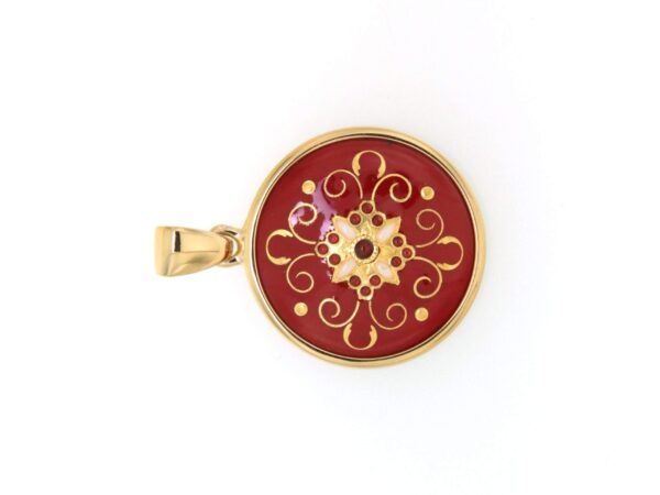 Pendentif rond moyen modele rouge cerise