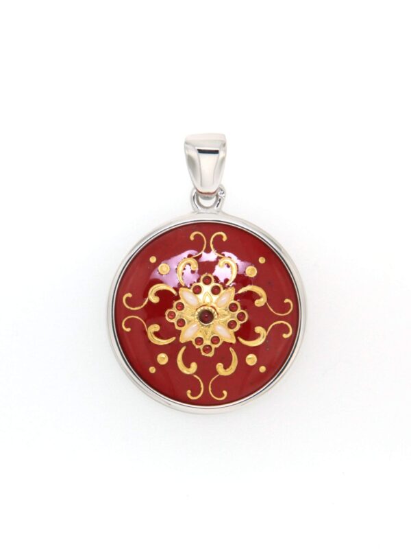 Pendentif rond moyen modele rouge cerise