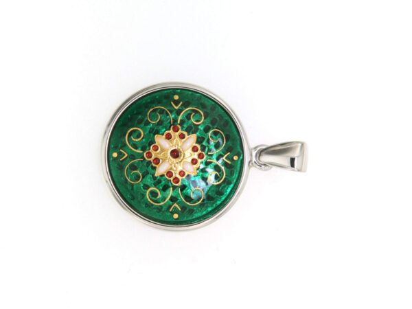 Pendentif rond moyen modele vert