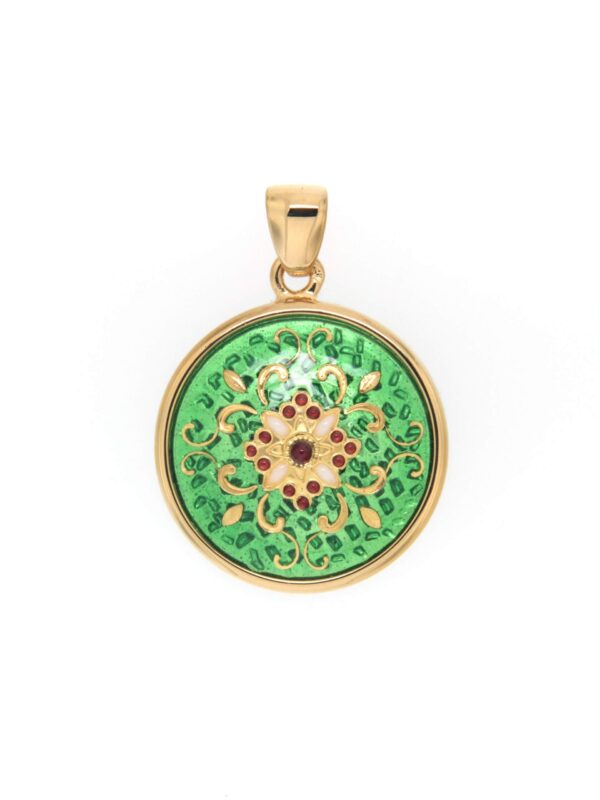 Pendentif rond moyen modele vert chartreuse