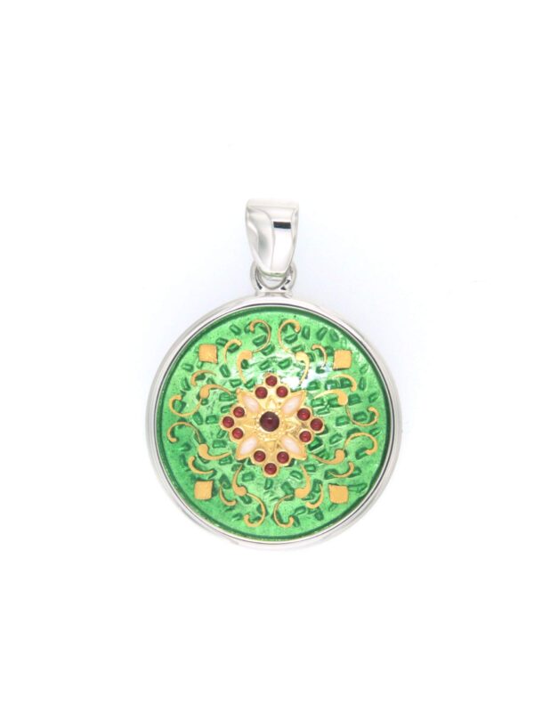 Pendentif rond moyen modele vert chartreuse