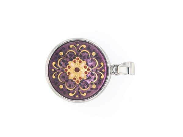 Pendentif rond moyen modele violet lilas