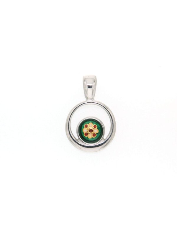 Pendentif rond petit model excentre vert