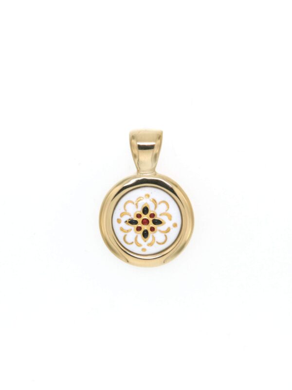 Pendentif rond petit modele blanc