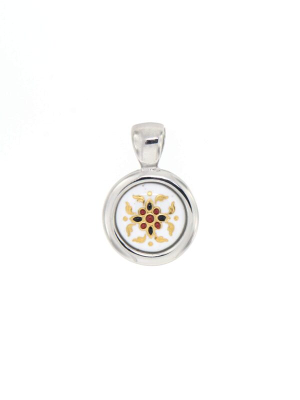 Pendentif rond petit modele blanc