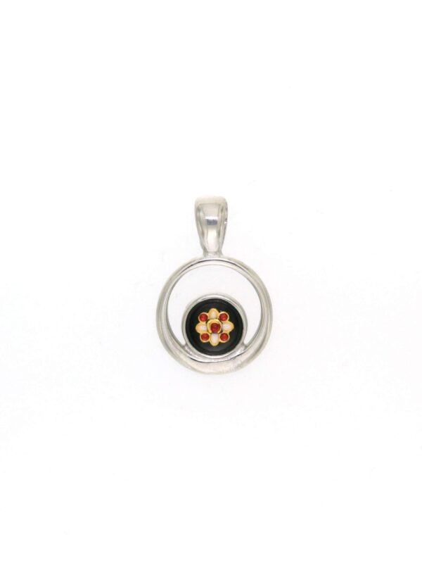 Pendentif rond petit modele excentre noir