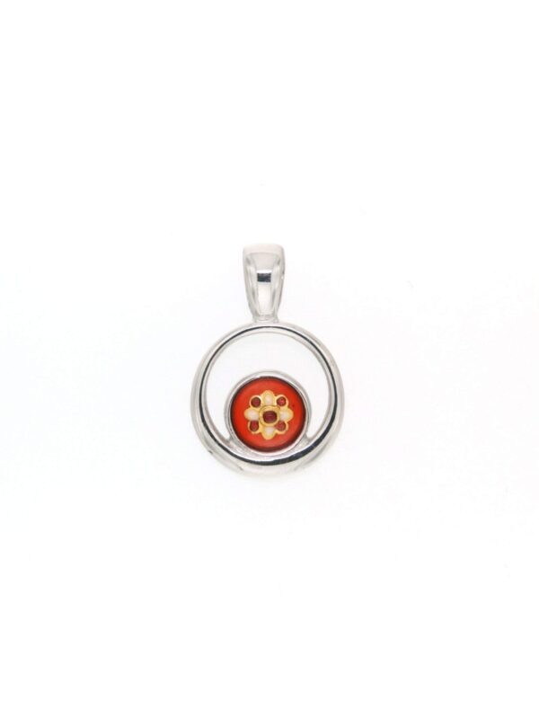 Pendentif rond petit modele excentre orange