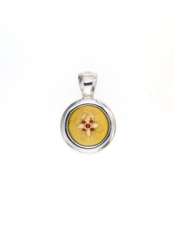 Pendentif rond petit modele jaune
