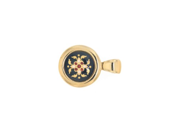 Pendentif rond petit modele noir