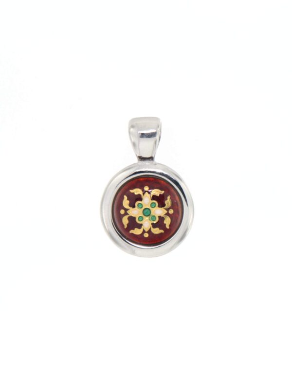 Pendentif rond petit modele rouge
