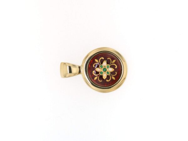 Pendentif rond petit modele rouge