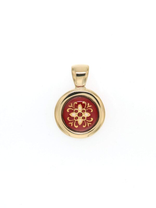 Pendentif rond petit modele rouge cerise