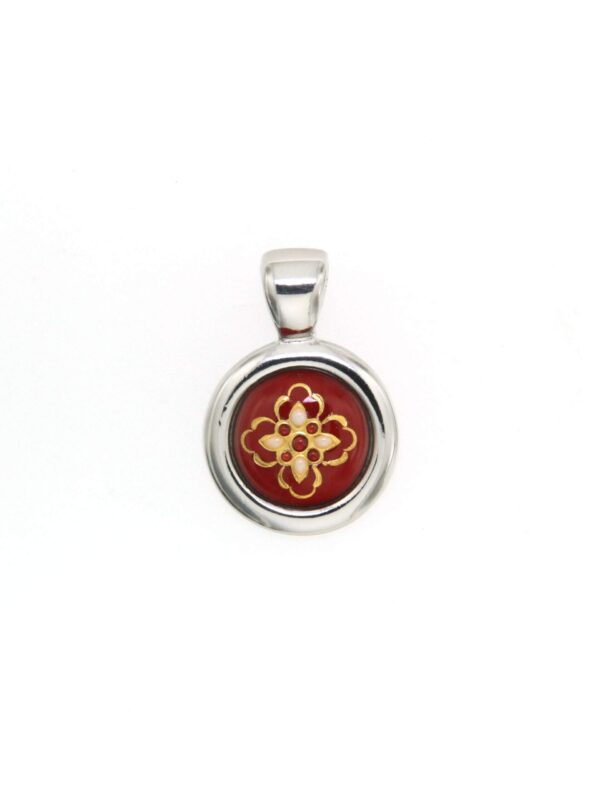 Pendentif rond petit modele rouge cerise