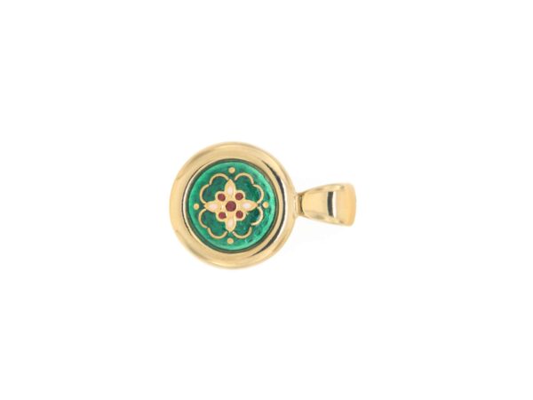 Pendentif rond petit modele vert