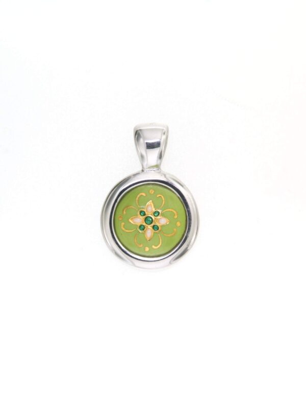 Pendentif rond petit modele vert anis