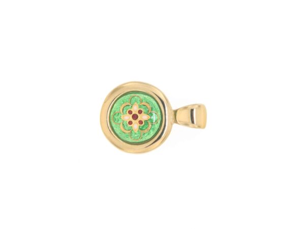 Pendentif rond petit modele vert chartreuse