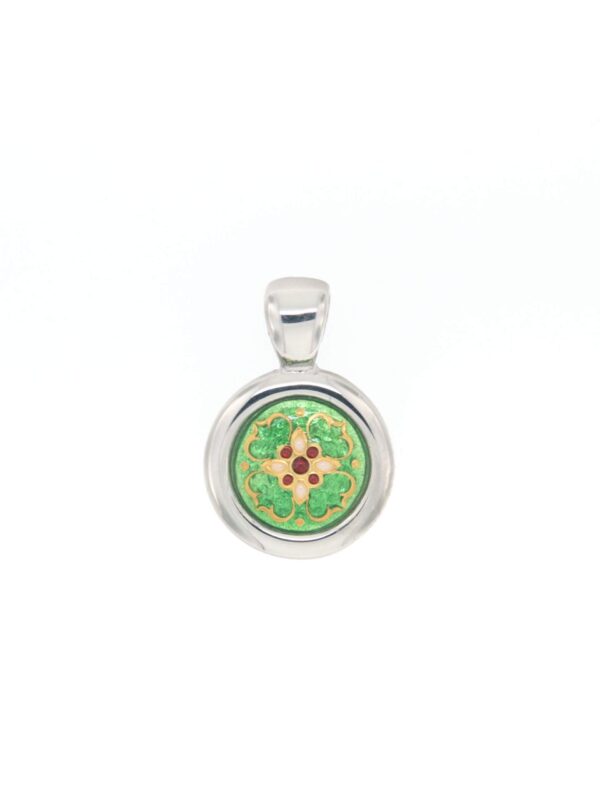 Pendentif rond petit modele vert chartreuse