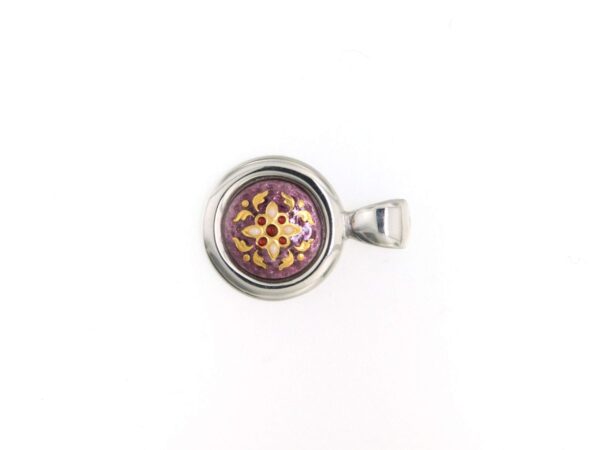 Pendentif rond petit modele violet lilas