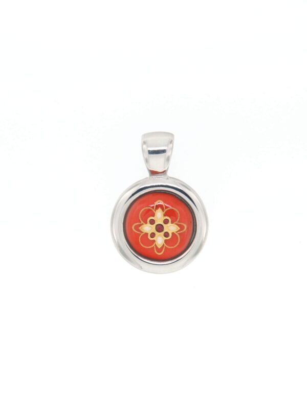 Pendentif rond prtit modele orange