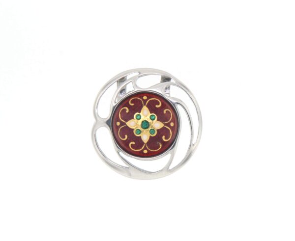 Pendentif rons ajoure rouge
