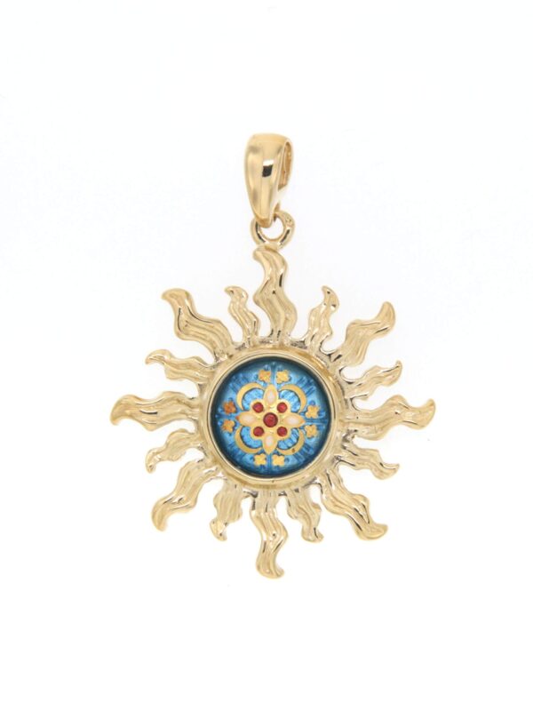 Pendentif soleil bleu azur