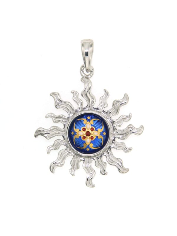 Pendentif soleil bleu de bresse